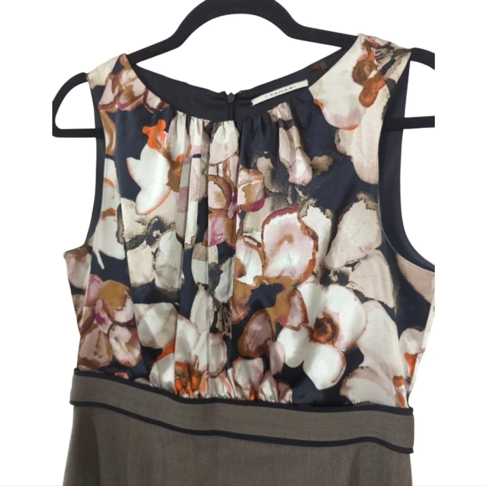 T Tahari Floral Sleeveless Shift Dress